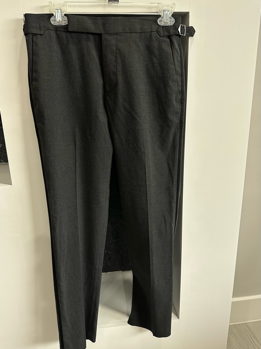 Perry Ellis Black Men's Dress Pants with Side Adjusters